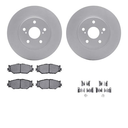 4512-76129, Geospec Rotors With 5000 Advanced Brake Pads Includes Hardware,  Silver